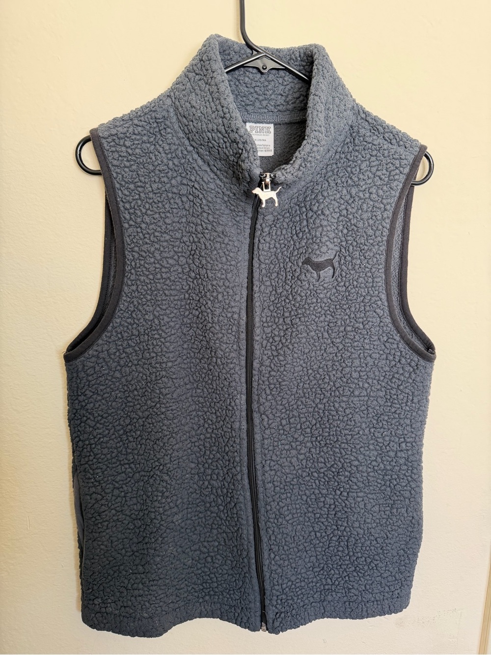 PINK Victoria's Secret Gray Sherpa Zip Vest